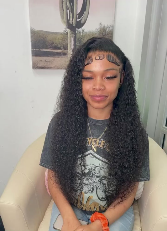 Deep Wave 26” 13x4 Frontal Wig ( JET BLACK )