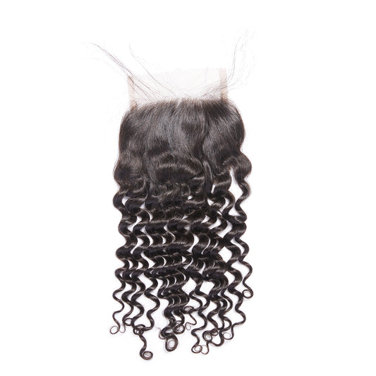 5x5 Transparent lace closure deep wave